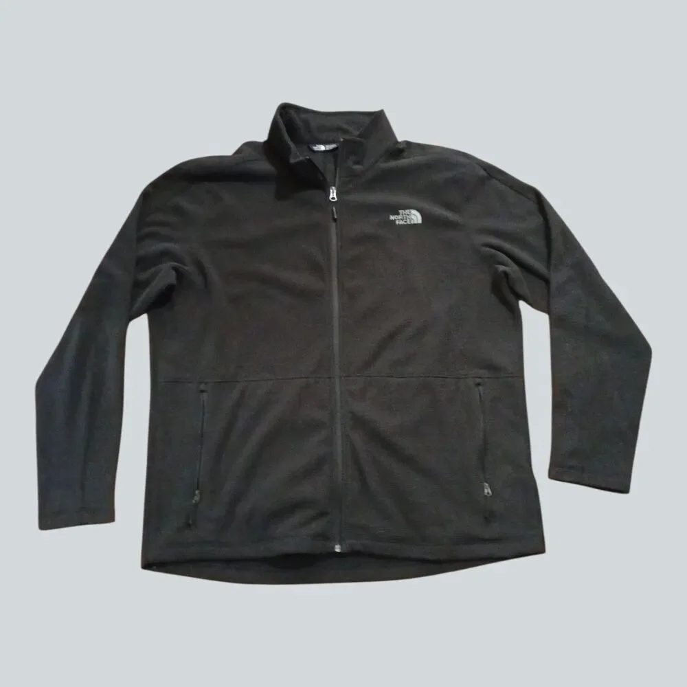 The North Face Fleece Jacket Mens XXL Black Full Zip Polyester Outdoor